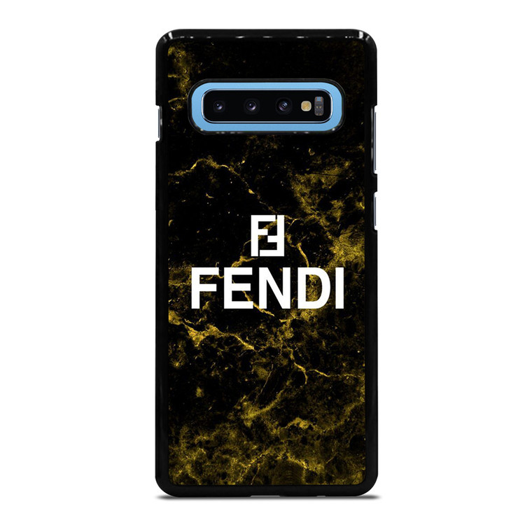 FENDI FASHION ROMA LOGO BLACK MARBLE Samsung Galaxy S10 Plus Case Cover