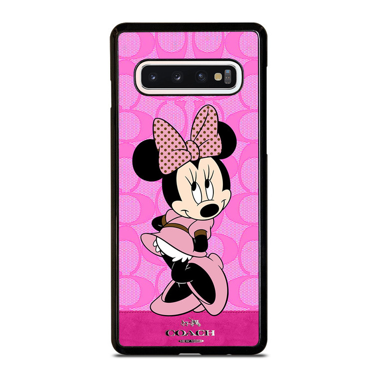 COACH NEW YORK PINK LOGO MINNIE MOUSE DISNEY Samsung Galaxy S10 Case Cover