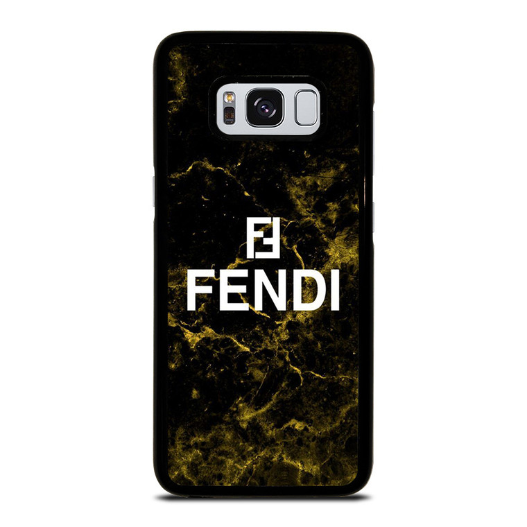 FENDI FASHION ROMA LOGO BLACK MARBLE Samsung Galaxy S8 Case Cover