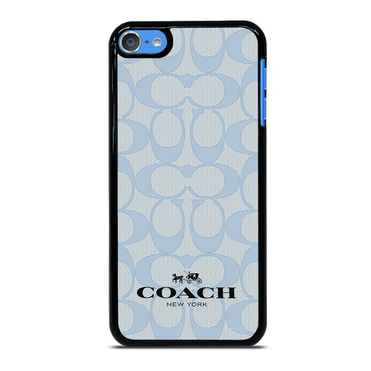 COACH NEW YORK BLUE LOGO PATTERN iPod Touch 7 Case Cover