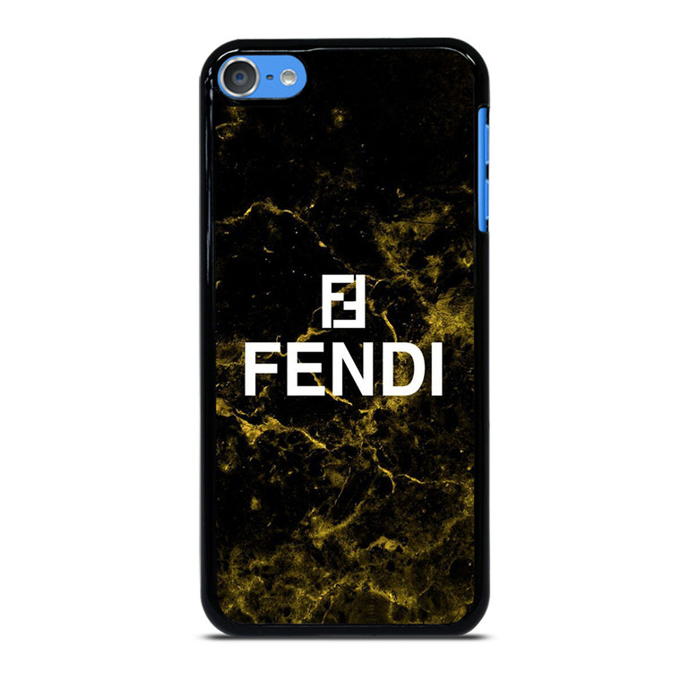 FENDI FASHION ROMA LOGO BLACK MARBLE iPod Touch 7 Case Cover