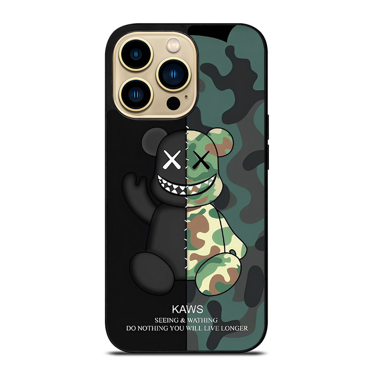 KAWS CAMO SEEING AND WATHING iPhone 14 Pro Max Case Cover