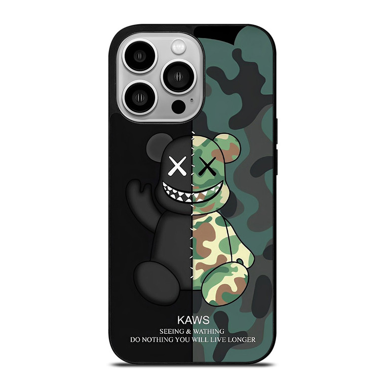 KAWS CAMO SEEING AND WATHING iPhone 14 Pro Case Cover