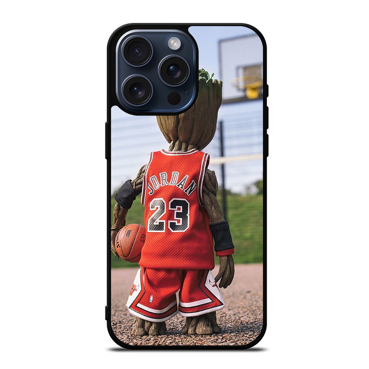 BABY GROOT MICHAEL JORDAN CHICAGO BULL iPhone 15 Pro Max Case Cover