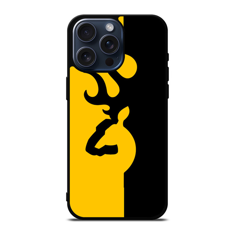 BROWNING LOGO BLACK YELLOW iPhone 15 Pro Max Case Cover