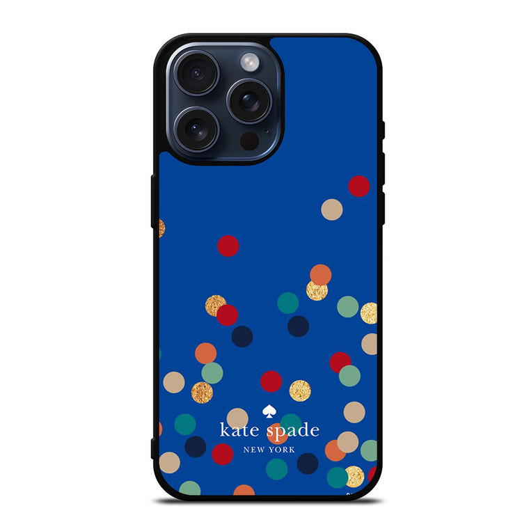 KATE SPADE NEW YORK LOGO SPARKLE POLKADOTS ICON iPhone 15 Pro Max Case Cover