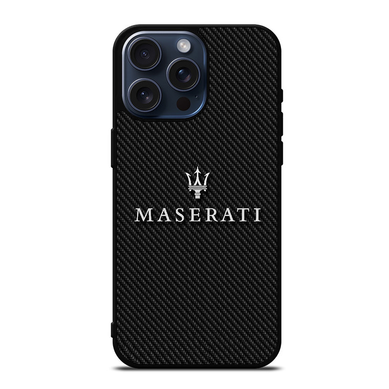 MASERATI LOGO CARBON iPhone 15 Pro Max Case Cover