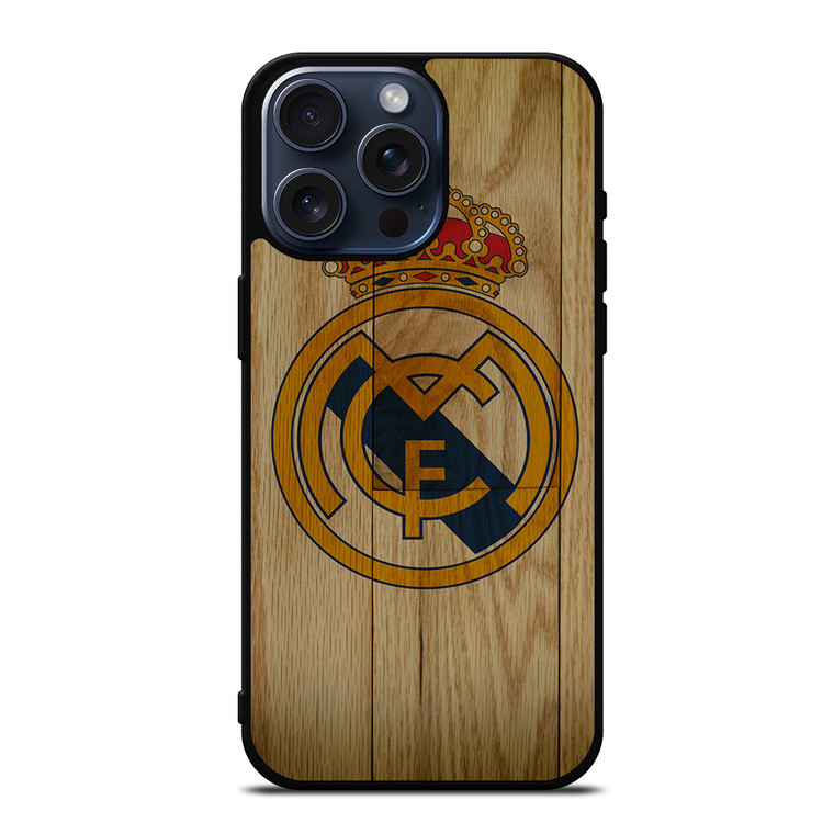 REAL MADRID FC WOODEN iPhone 15 Pro Max Case Cover
