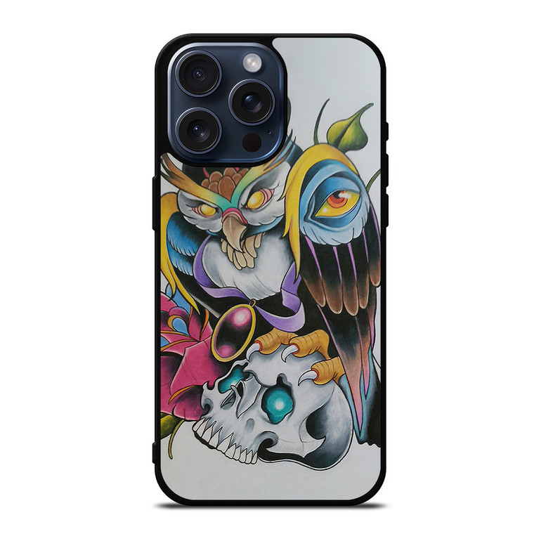 SUGAR SCHOOL OWL TATTOO iPhone 15 Pro Max Case Cover