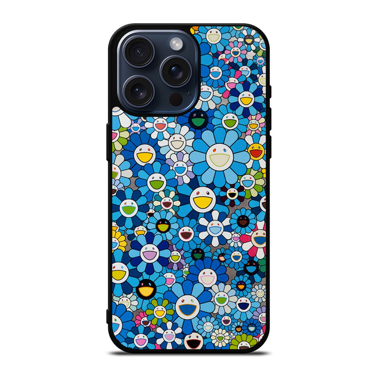 TAKASHI MURAKAMI FLOWERS BLUE iPhone 15 Pro Max Case Cover
