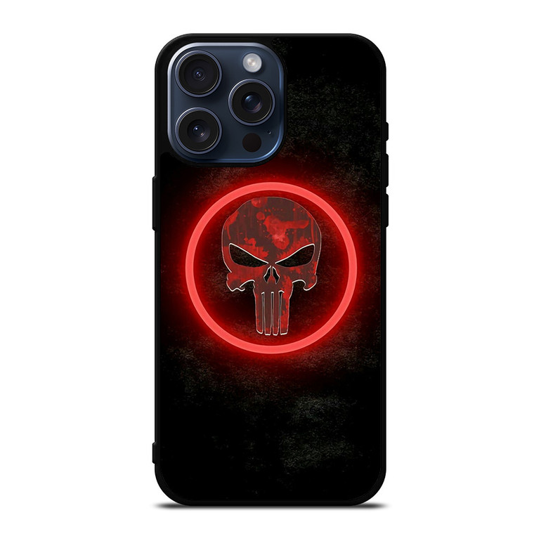 THE PUNISHER SKULL RED GLOW iPhone 15 Pro Max Case Cover