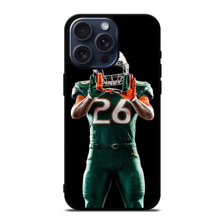 UM MIAMI HURRICANES FOOTBALL iPhone 15 Pro Max Case Cover