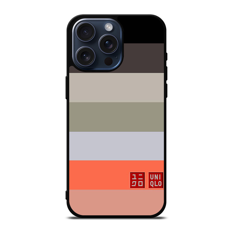 UNIQLO LOGO COLORFUL STRIPES iPhone 15 Pro Max Case Cover