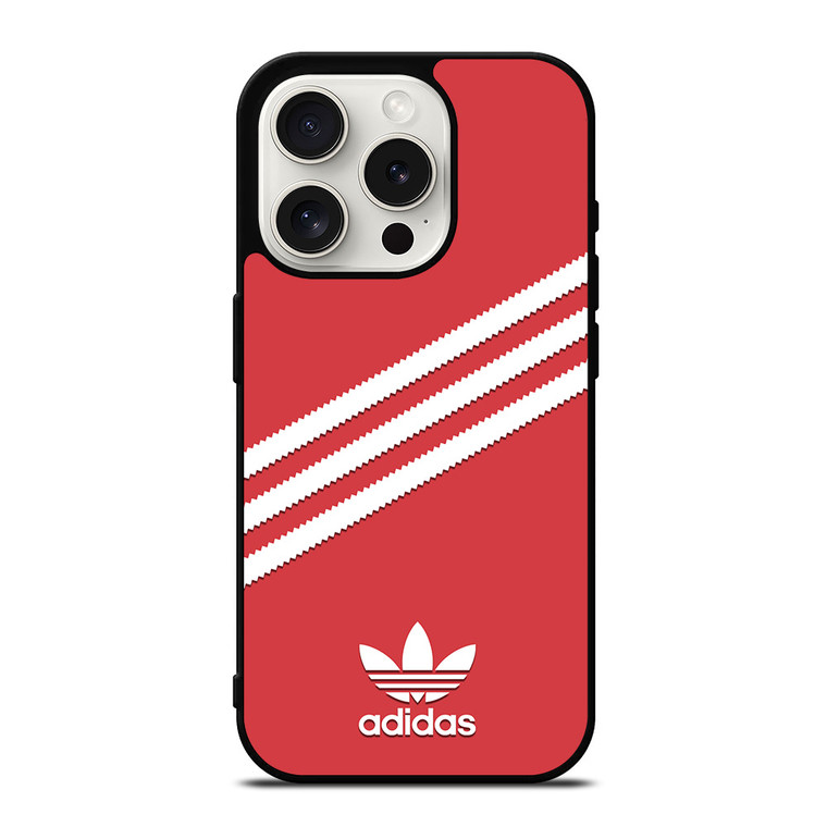 ADIDAS ORIGINALS STRIPES SCARLET RED iPhone 15 Pro Case Cover