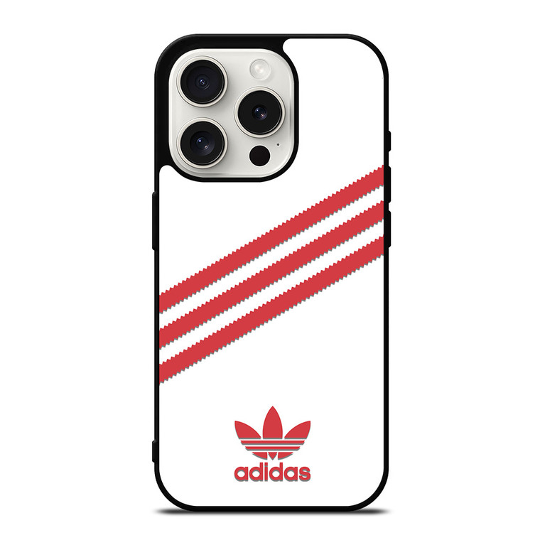 ADIDAS ORIGINALS STRIPES WHITE RED iPhone 15 Pro Case Cover