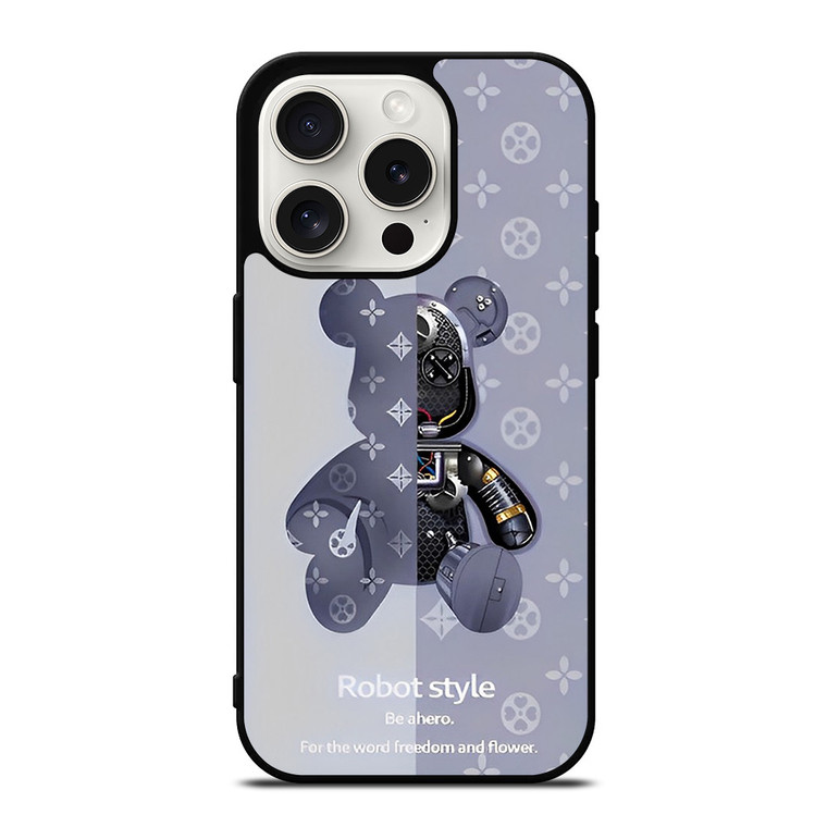 BEAR BRICK KAWS ROBOT STYLE iPhone 15 Pro Case Cover