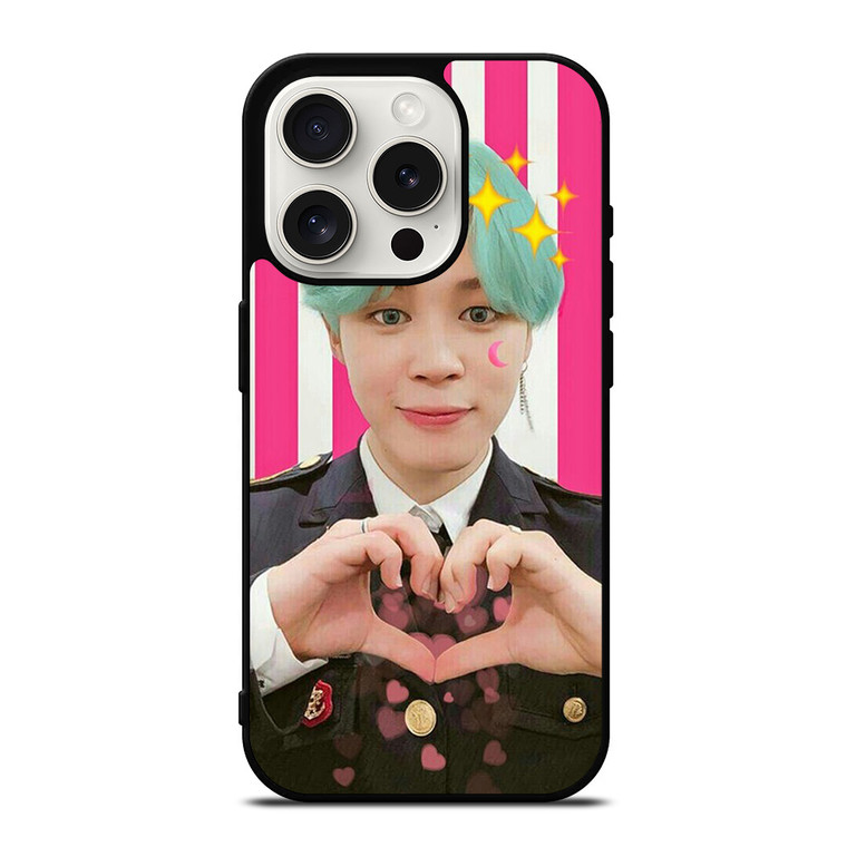 BTS CUTE HEART BANGTAN BOYS iPhone 15 Pro Case Cover