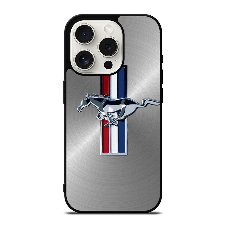 FORD MUSTANG METAL EMBLEM LOGO iPhone 15 Pro Case Cover