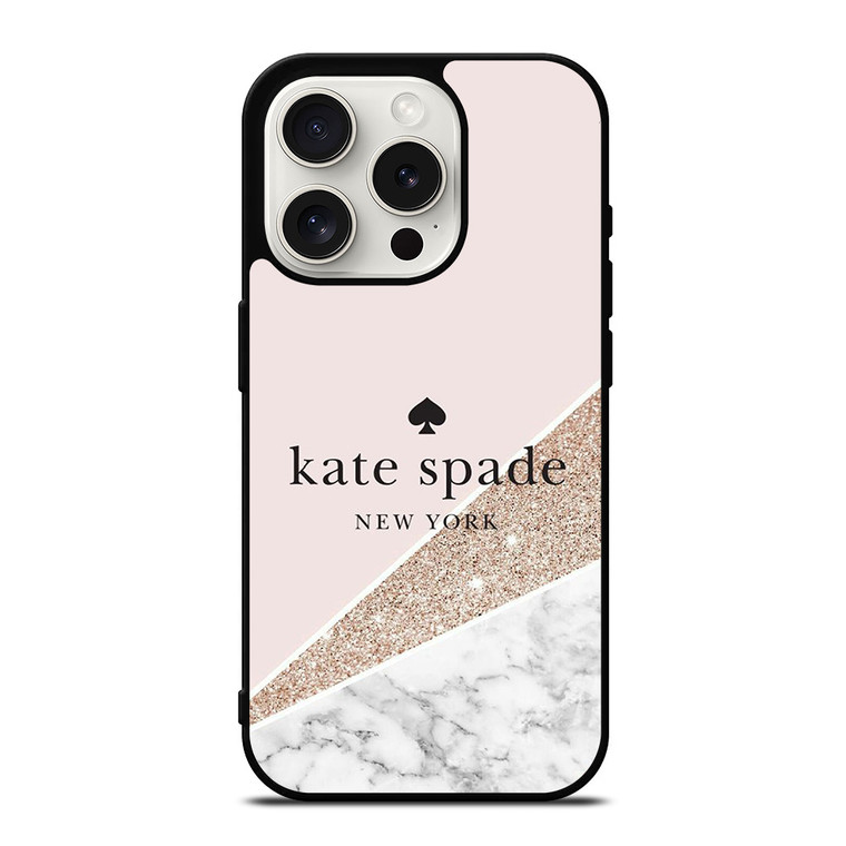 KATE SPADE NEW YORK LOGO SPARKLE MARBLE ICON iPhone 15 Pro Case Cover