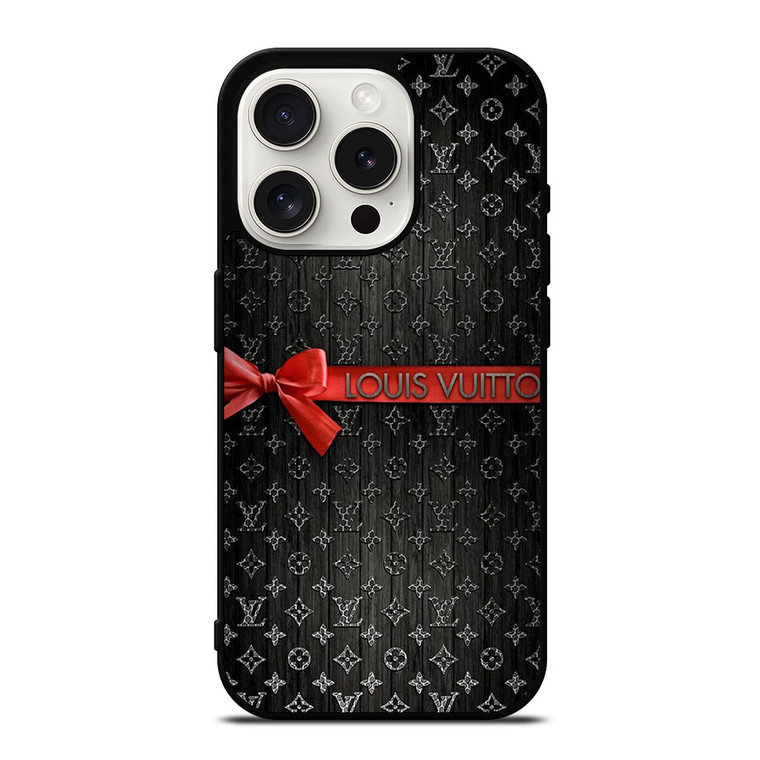 LOUIS VUITTON LV LOGO PATTERN RED RIBBON iPhone 15 Pro Case Cover