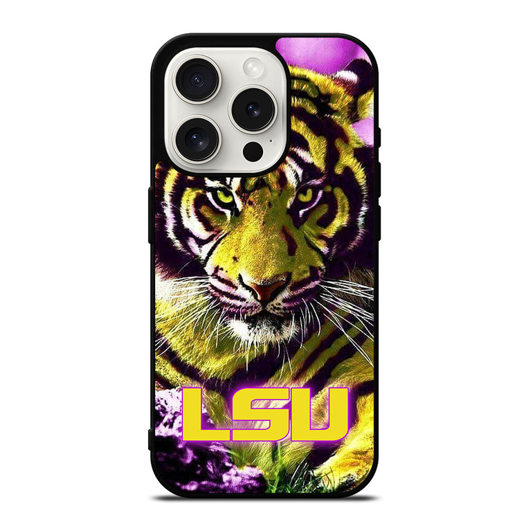 LSU TIGERS LOUISIANA STATE UNIVERSITY FOOTBALL LOGO iPhone 15 Pro Case Cover