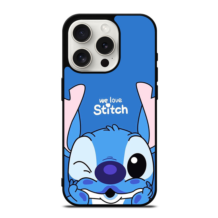 WE LOVE STITCH AND LILO CARTOON iPhone 15 Pro Case Cover