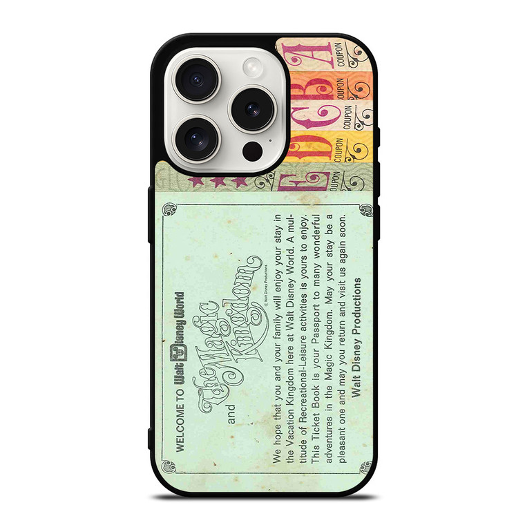 WORLD DISNEY TICKET BOOK iPhone 15 Pro Case Cover