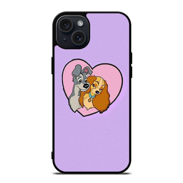 CARTOON LADY AND THE TRAMP DISNEY IN LOVE iPhone 15 Plus Case Cover