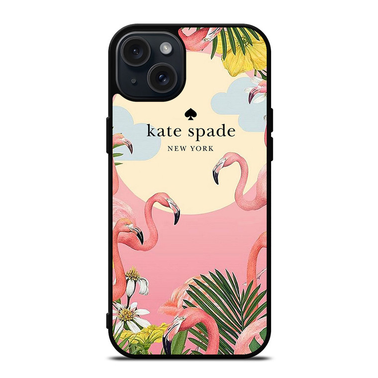 KATE SPADE NEW YORK LOGO FLORAL FLAMENGOS iPhone 15 Plus Case Cover