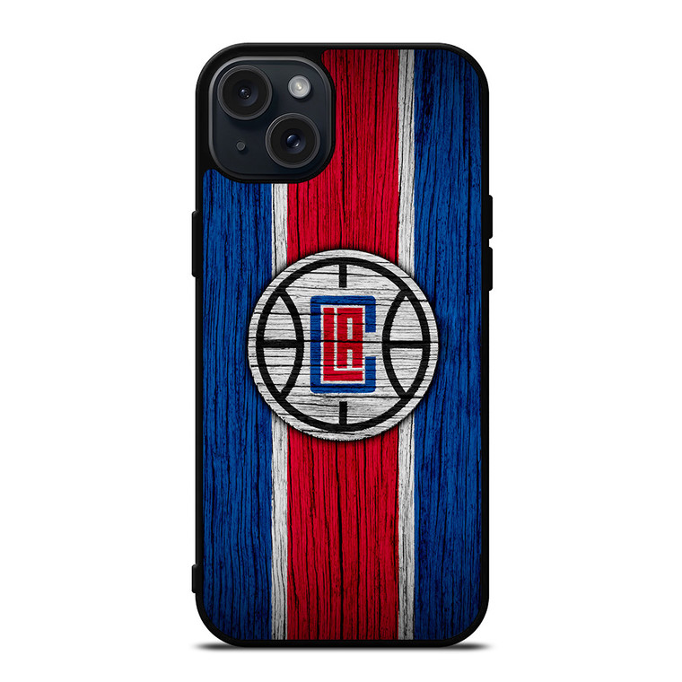 LOS ANGELES CLIPPERS WOOD LOGO iPhone 15 Plus Case Cover