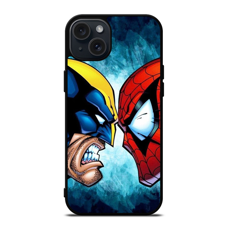 SPIDERMAN VS WOLVERINE MARVEL COMICS iPhone 15 Plus Case Cover