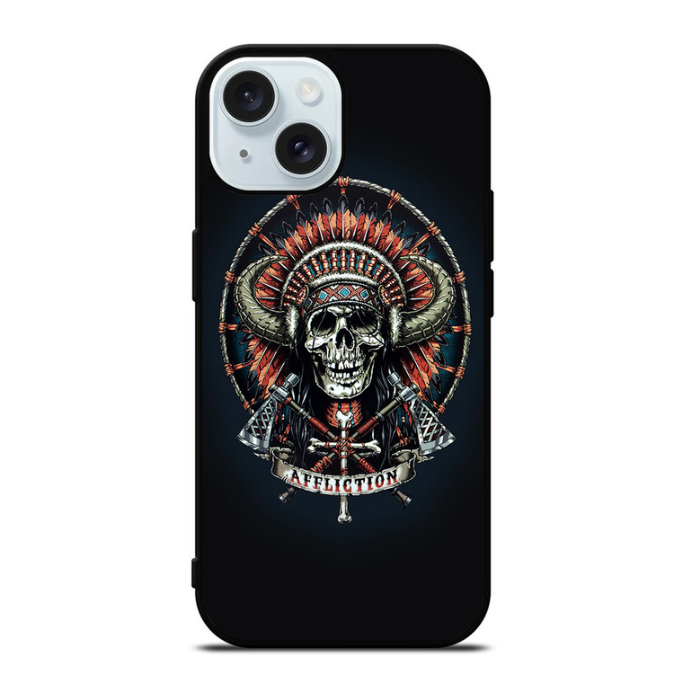AFFLICTION INDIAN SKULL iPhone 15 Case Cover