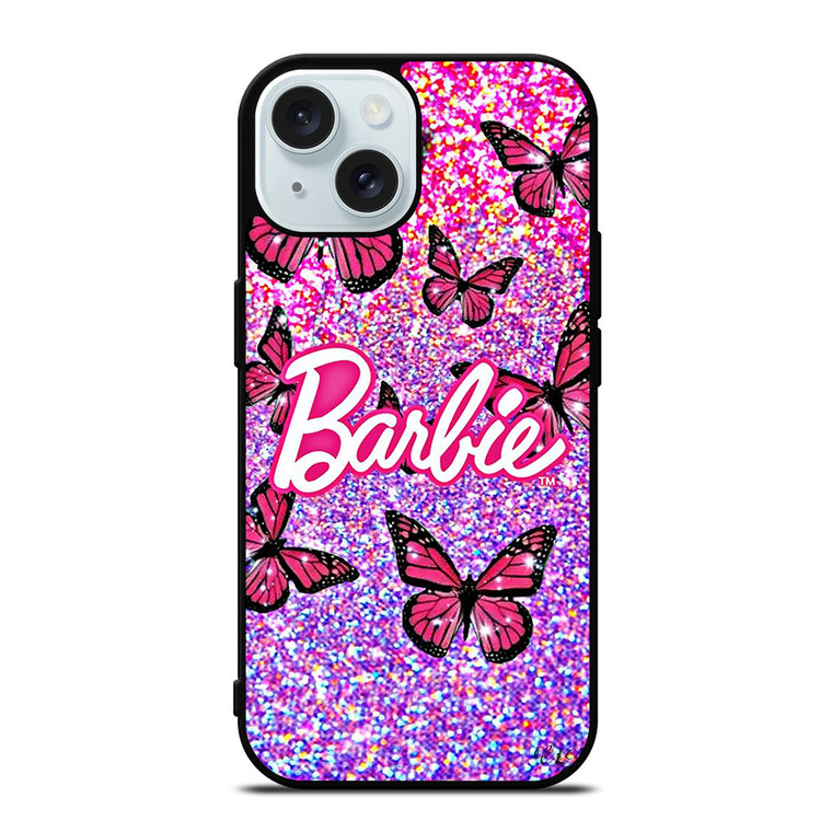 BARBIE BUTTERFLY LOGO ICON PINK iPhone 15 Case Cover