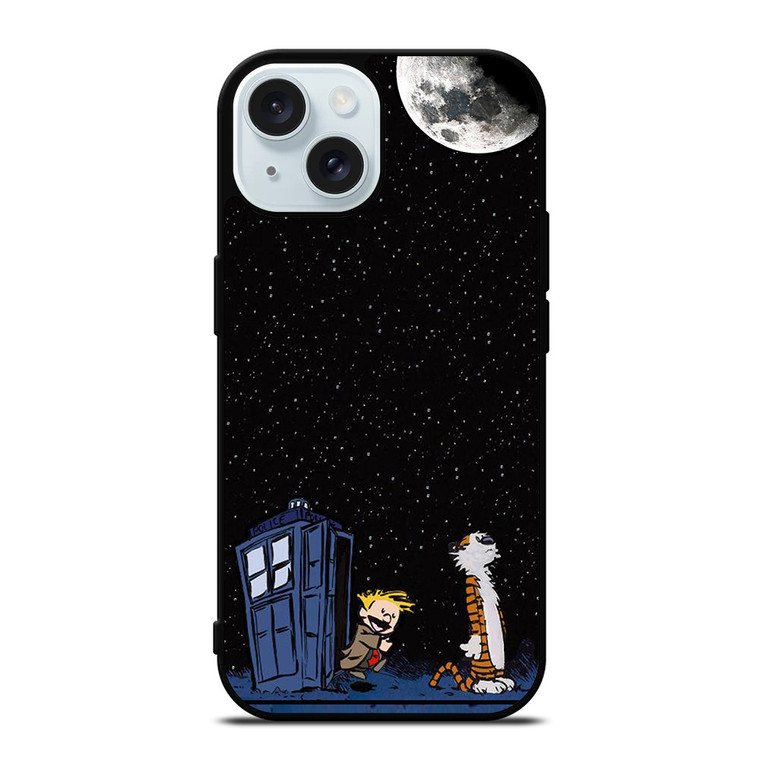 CALVIN AND HOBES TARDIS BOX iPhone 15 Case Cover