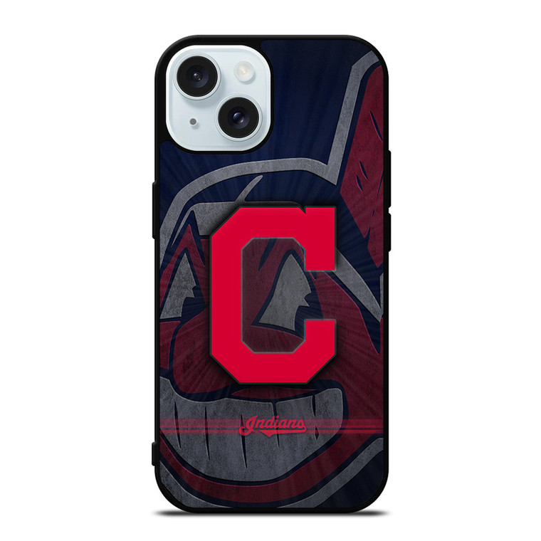 CLEVELAND INDIANS METAL LOGO iPhone 15 Case Cover