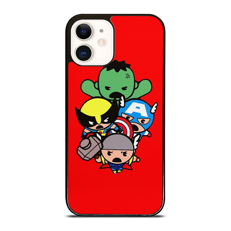 KAWAII CAPTAIN AMERICA HULK THOR WOLVERINE Marvel Avengers iPhone 12 Case Cover