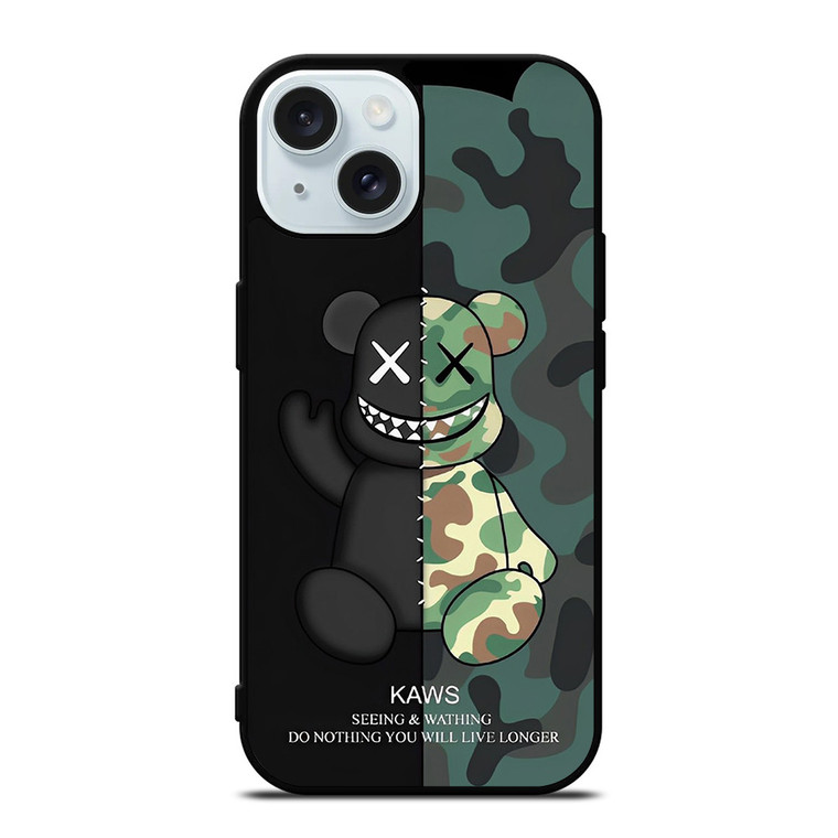 KAWS CAMO SEEING AND WATHING iPhone 15 Case Cover
