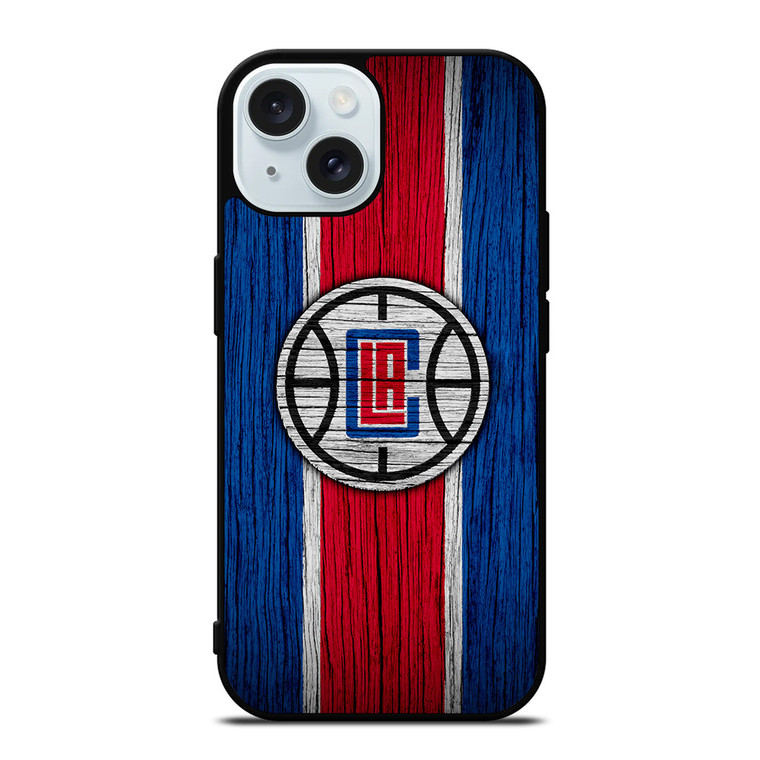 LOS ANGELES CLIPPERS WOOD LOGO iPhone 15 Case Cover