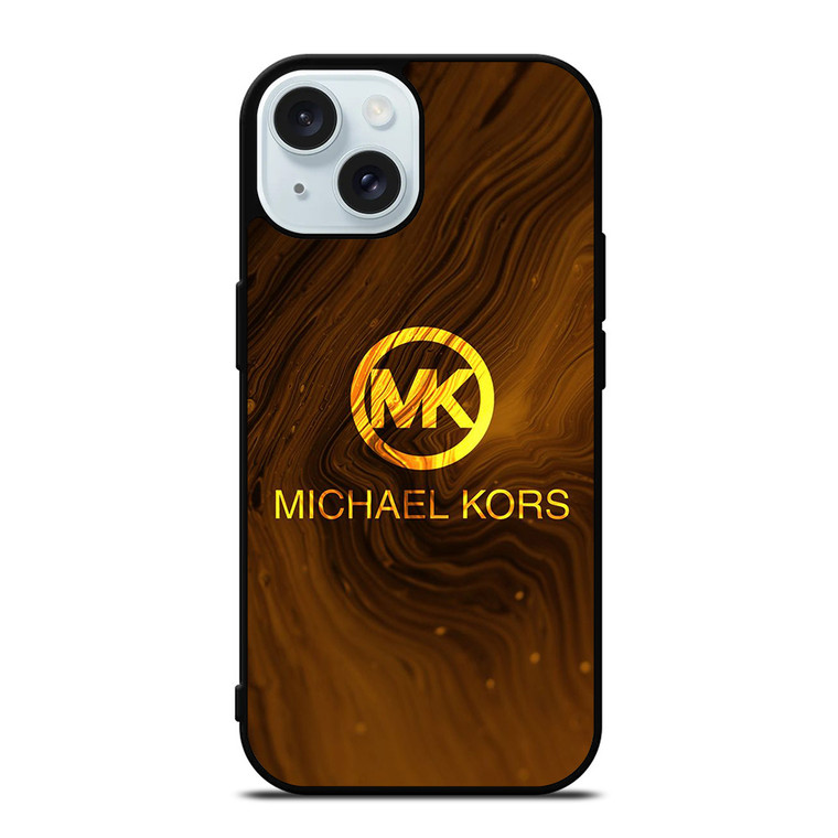 MICHAEL KORS GOLDEN MARBLE LOGO ICON iPhone 15 Case Cover
