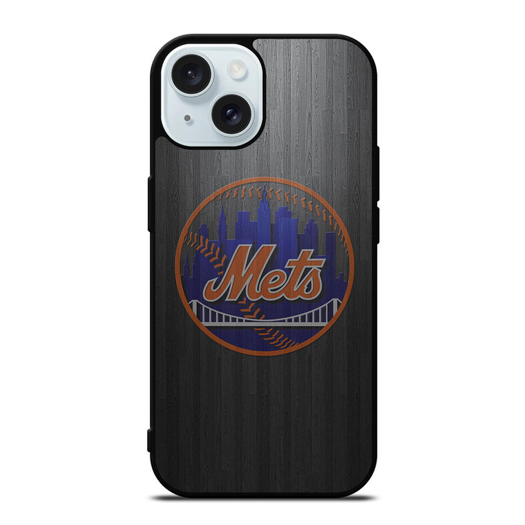 NEW YORK METS WOODEN LOGO iPhone 15 Case Cover