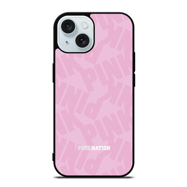 PINK NATION VICTORIA'S SECRET LOGO ICON iPhone 15 Case Cover