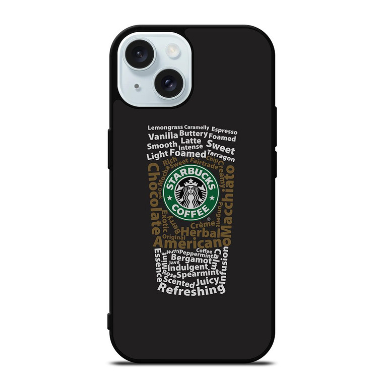 STARBUCKS COFFEE ART TYPOGRAPHY iPhone 15 Case Cover