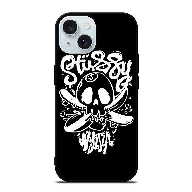 STUSSY SKULL LOGO iPhone 15 Case Cover