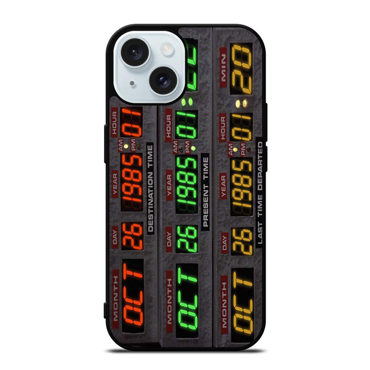 TIME CIRCUITS BACK TO THE FUTURE iPhone 15 Case Cover