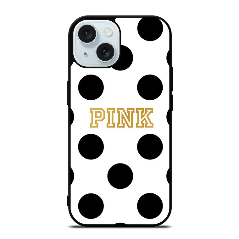 VICTORIA S SECRET PINK POLKADOTS iPhone 15 Case Cover