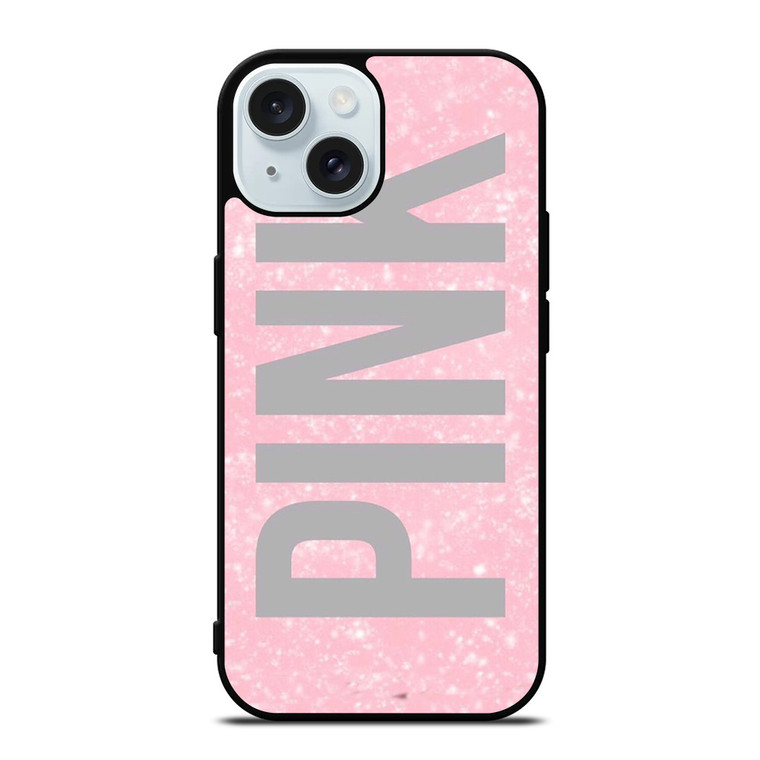 VICTORIA'S SECRET PINK SPARKLE LOGO iPhone 15 Case Cover