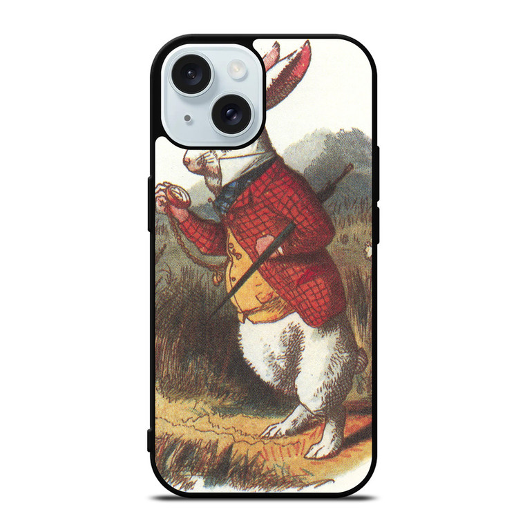 WHITE RABBIT ALICE IN WONDERLAND Disney iPhone 15 Case Cover