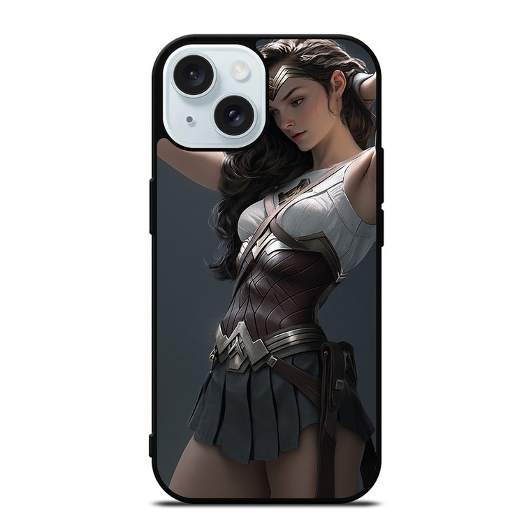 WONDER WOMAN BEAUTIFUL SUPERHERO DC COMIC iPhone 15 Case Cover
