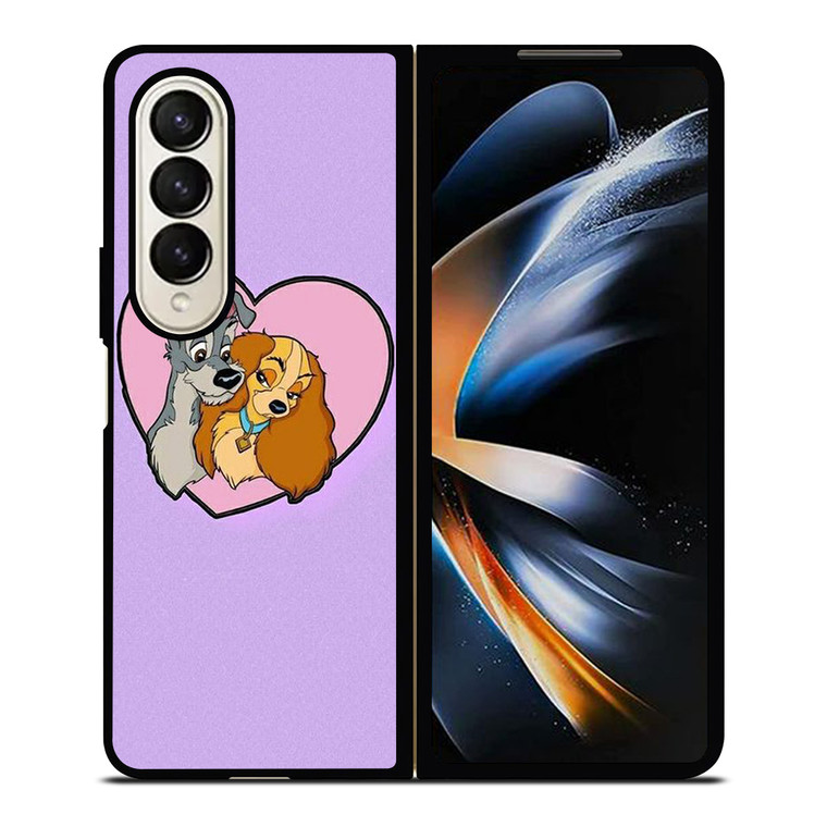 CARTOON LADY AND THE TRAMP DISNEY IN LOVE Samsung Galaxy Z Fold 4 Case Cover