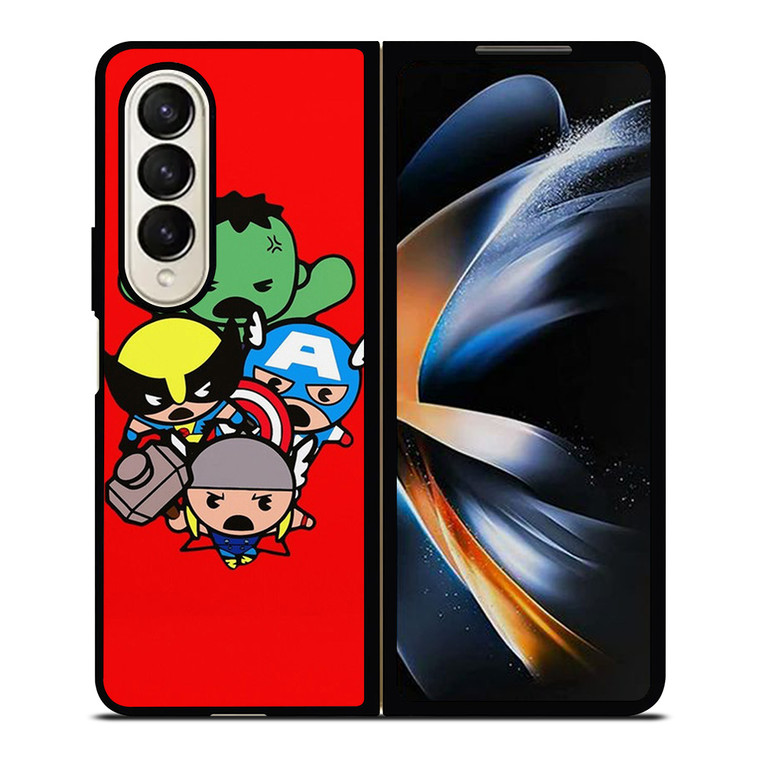 KAWAII CAPTAIN AMERICA HULK THOR WOLVERINE Marvel Avengers Samsung Galaxy Z Fold 4 Case Cover